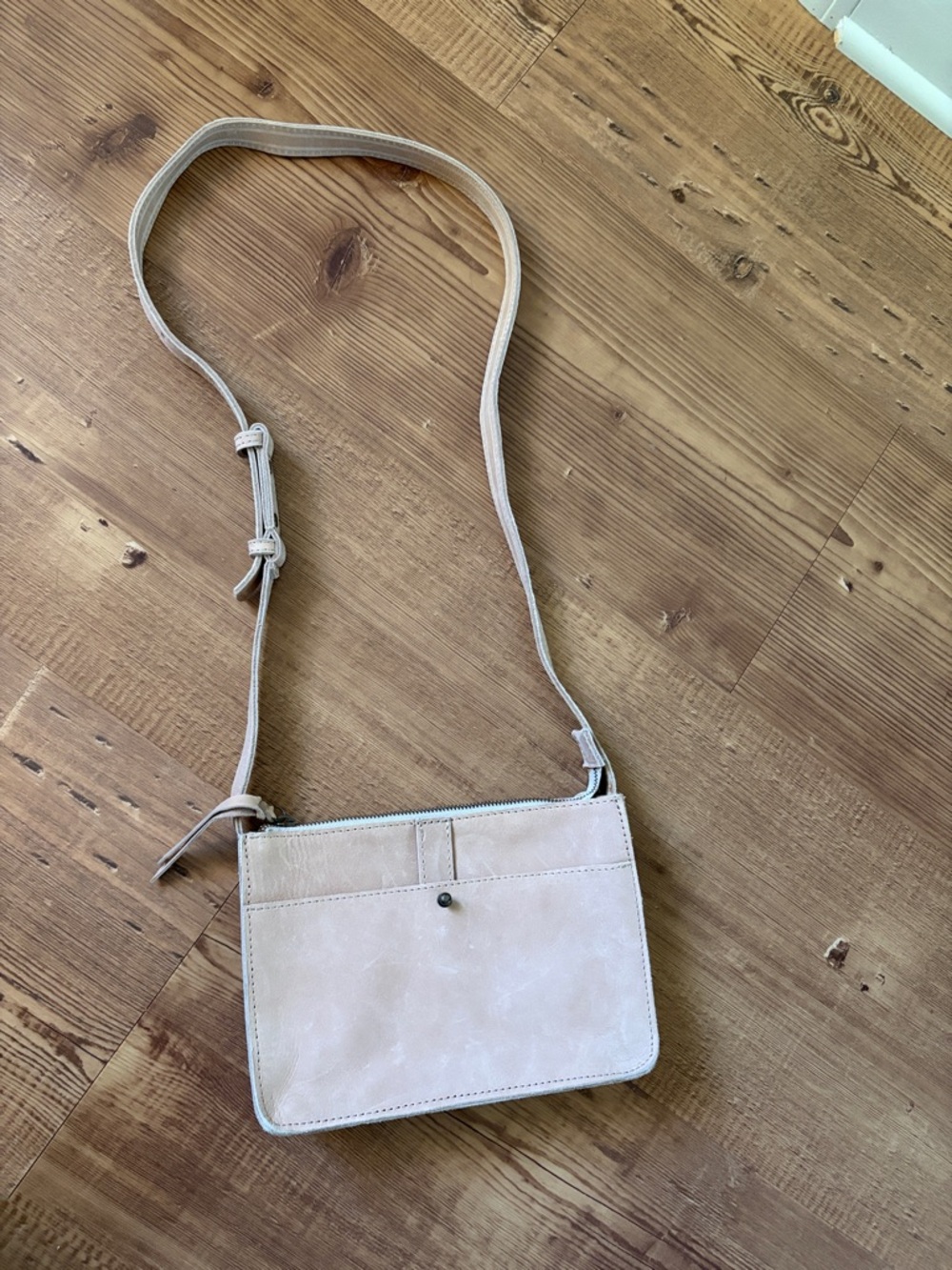 ABLE Women’s Beige/Tan Leather Crossbody Bag with Adjustable Strap
